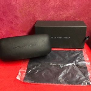 Dries Van Noten Linda Farrow sunglasses black case with box